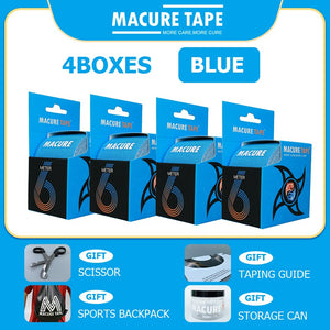 Macure Tape 6.0M Premium Physical sports Synthetic Kinesiology Tape 4 Packs